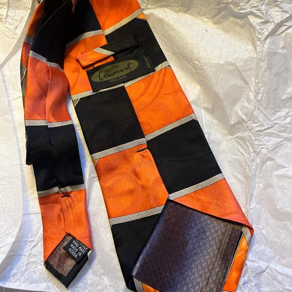 Coumont Abstract Silk Necktie 58" X 4" Vintage Madmen MobBoss Art Deco Designer - Picture 4 of 8